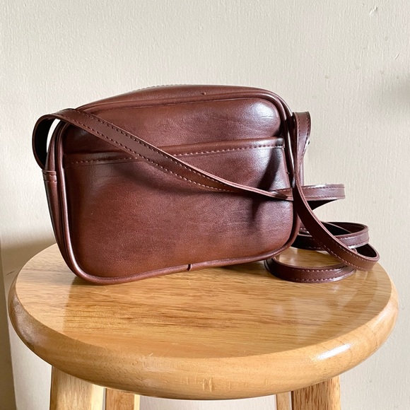 Dark Brown & Black Faux Leather Basketweave Woven Crossbody Bag - Picture 2 of 6